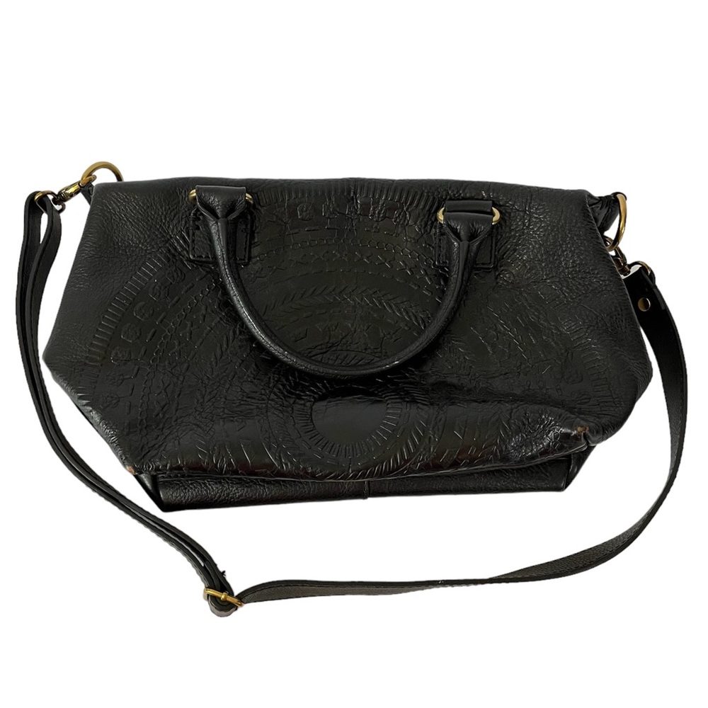 Isabella Fiore Sadie Black Embossed Leather Bag